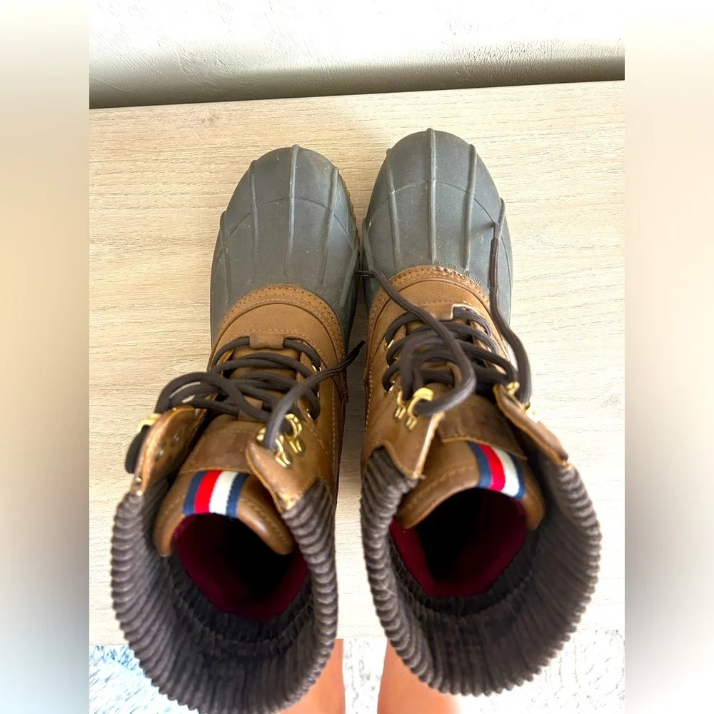 Brown and Navy Tommy Hilfiger Raelen 2 Rain Boots - Picture 4 of 5